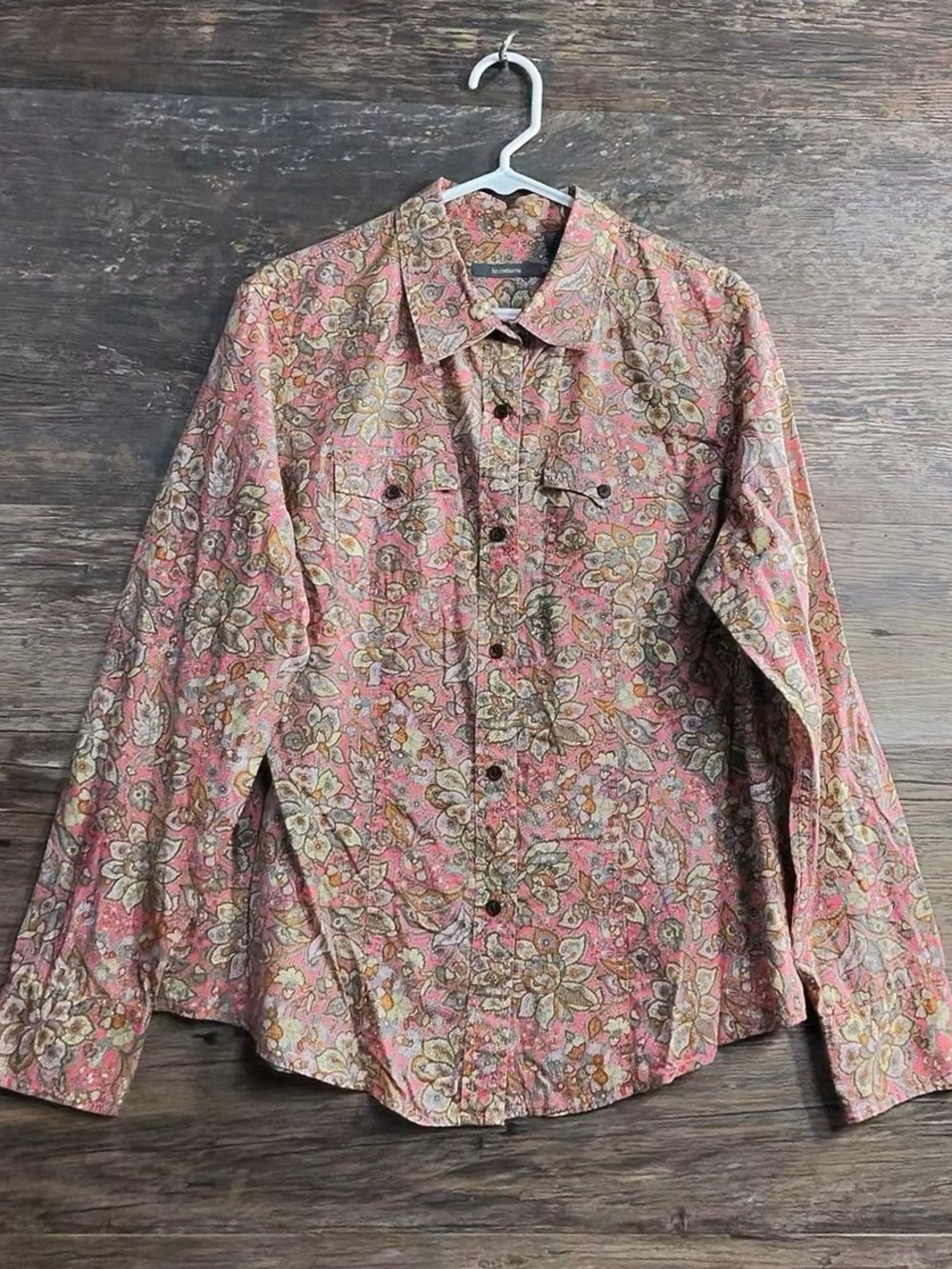Liz Claiborne Pink Floral Button-Down Shirt
